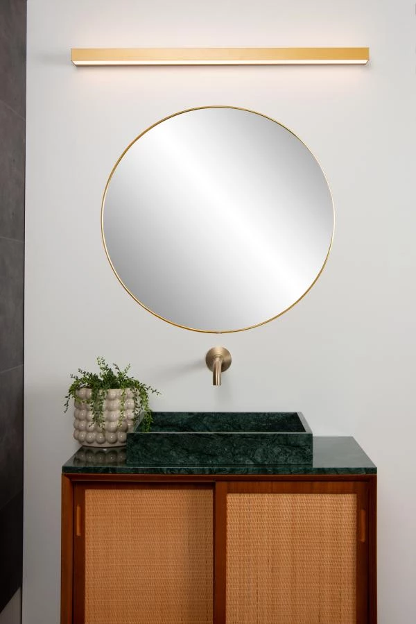 Lucide ALEXA - Wall light Bathroom - LED - 1x13W 3000K - IP44 - Matt Gold / Brass - atmosphere 1